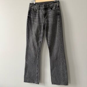 American Eagle Gray Wash Straight Jeans Size 0
